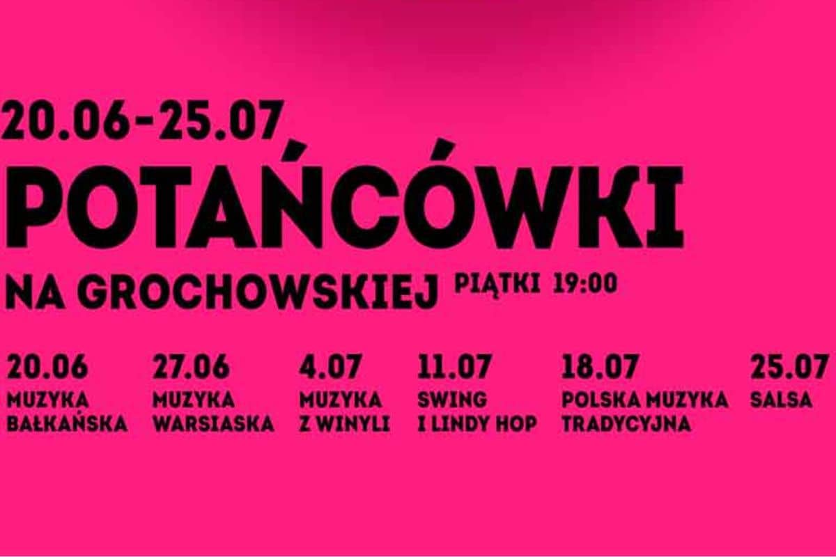 Pink poster displaying the 